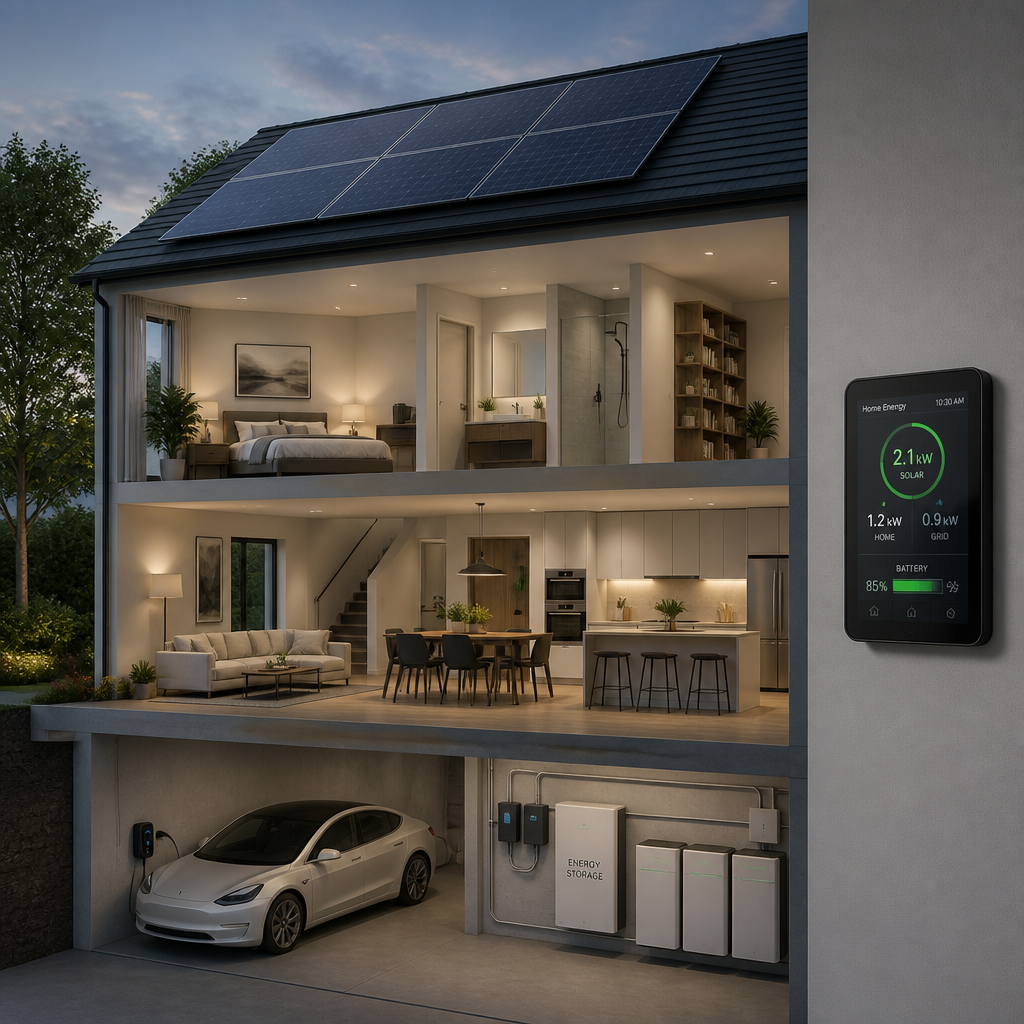 Kintech ESS energy solution for residential homes with solar, battery, and EV charging